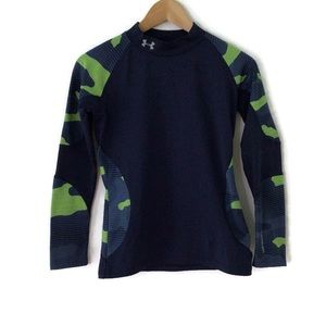 Under Armour Top Girls Cold Gear Blue Camo Long Sleeve